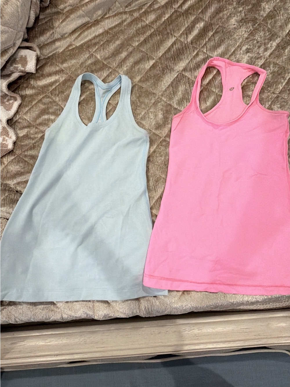 lululemon athletica Pink and Light Blue Racerback Tanks